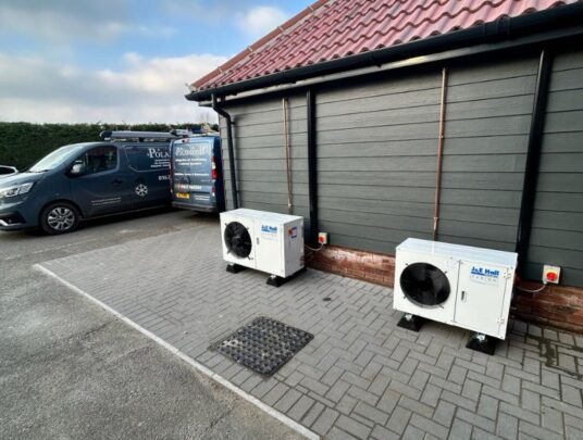 External Refrigeration fans on a wall with Polarcool vans